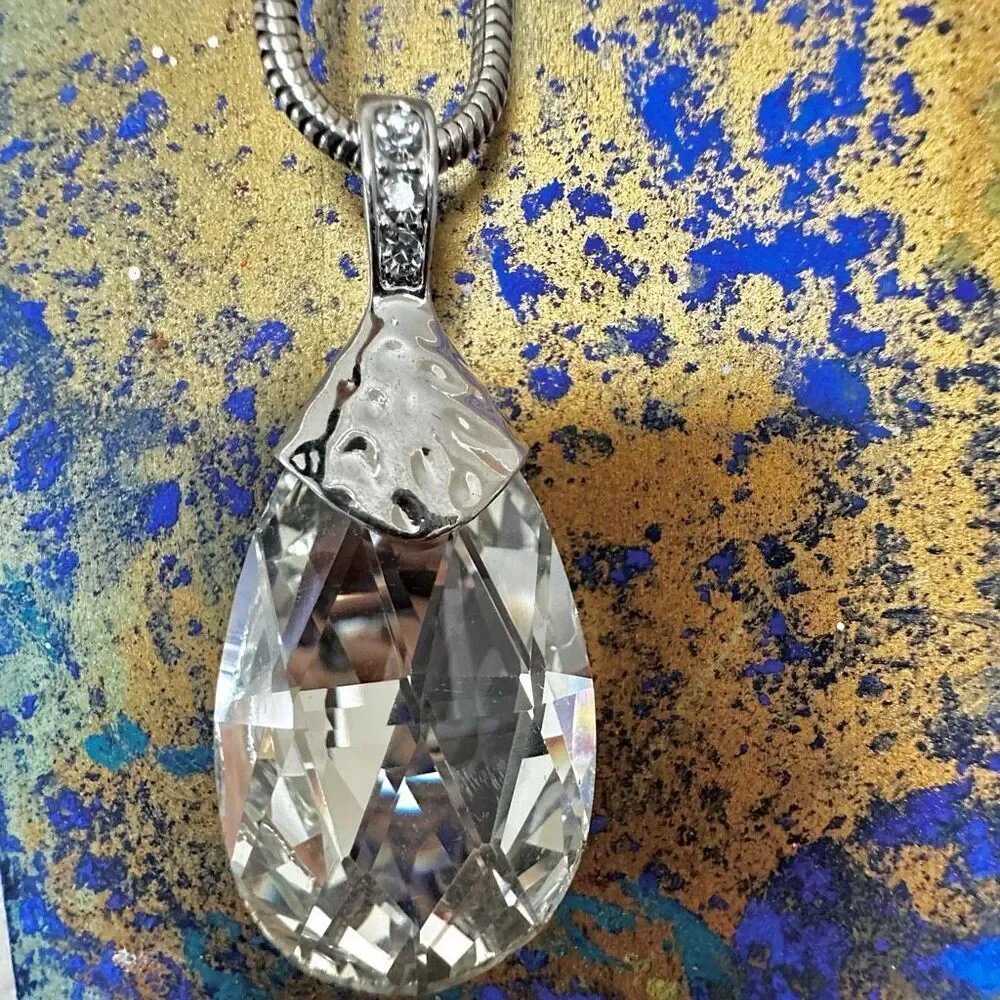 Vintage  Crystal Teardrop Necklace